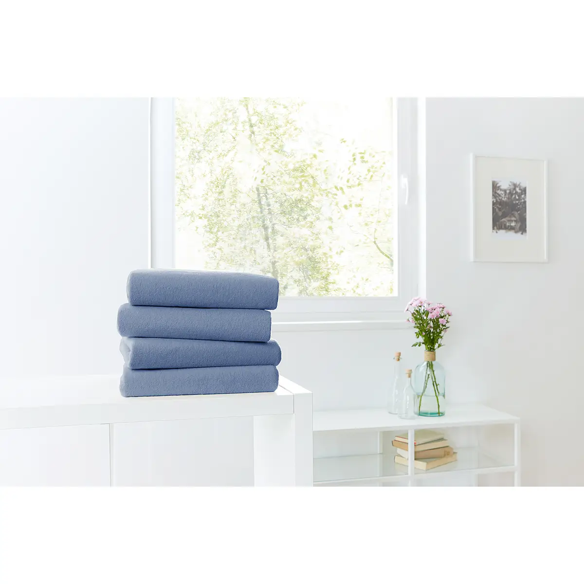 Teddy-Flausch-Spannbetttuch Sotta | Blau