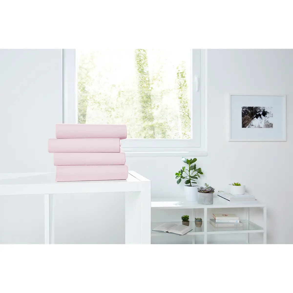 Jersey-Spannbetttuch Lom | Rosa