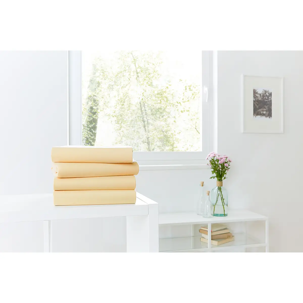 Mako-Feinjersey-Spannbetttuch Rioux | Gelb