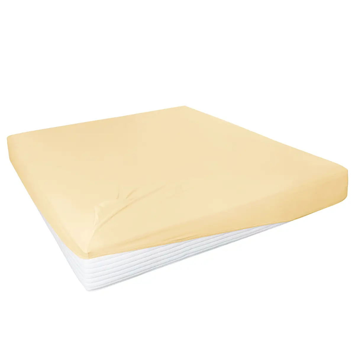 home24 Boxspring-Elastan-Spannbettttuch | Gelb