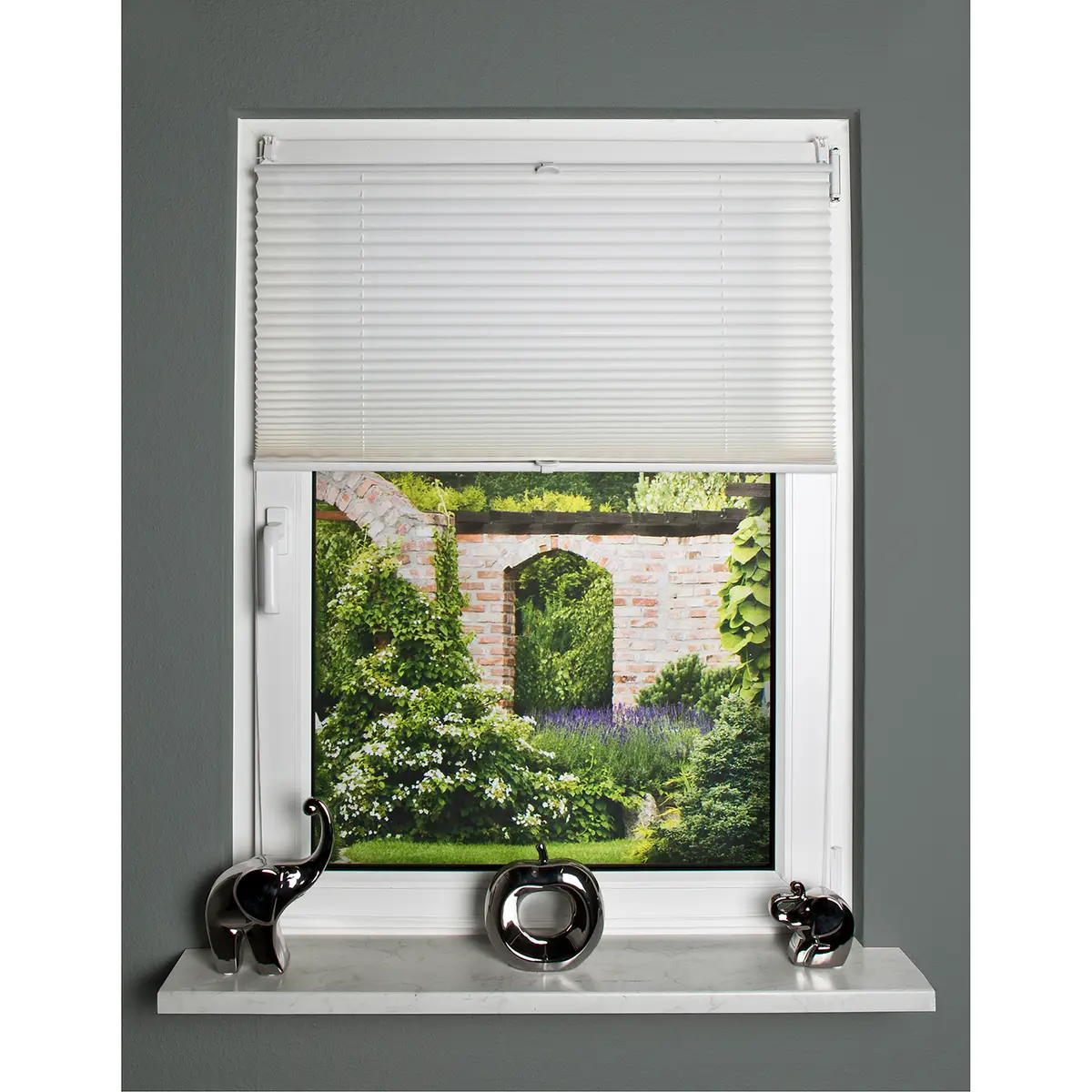 Plissee Terrats 90 x 130cm Weiß/Weiß | Weiß