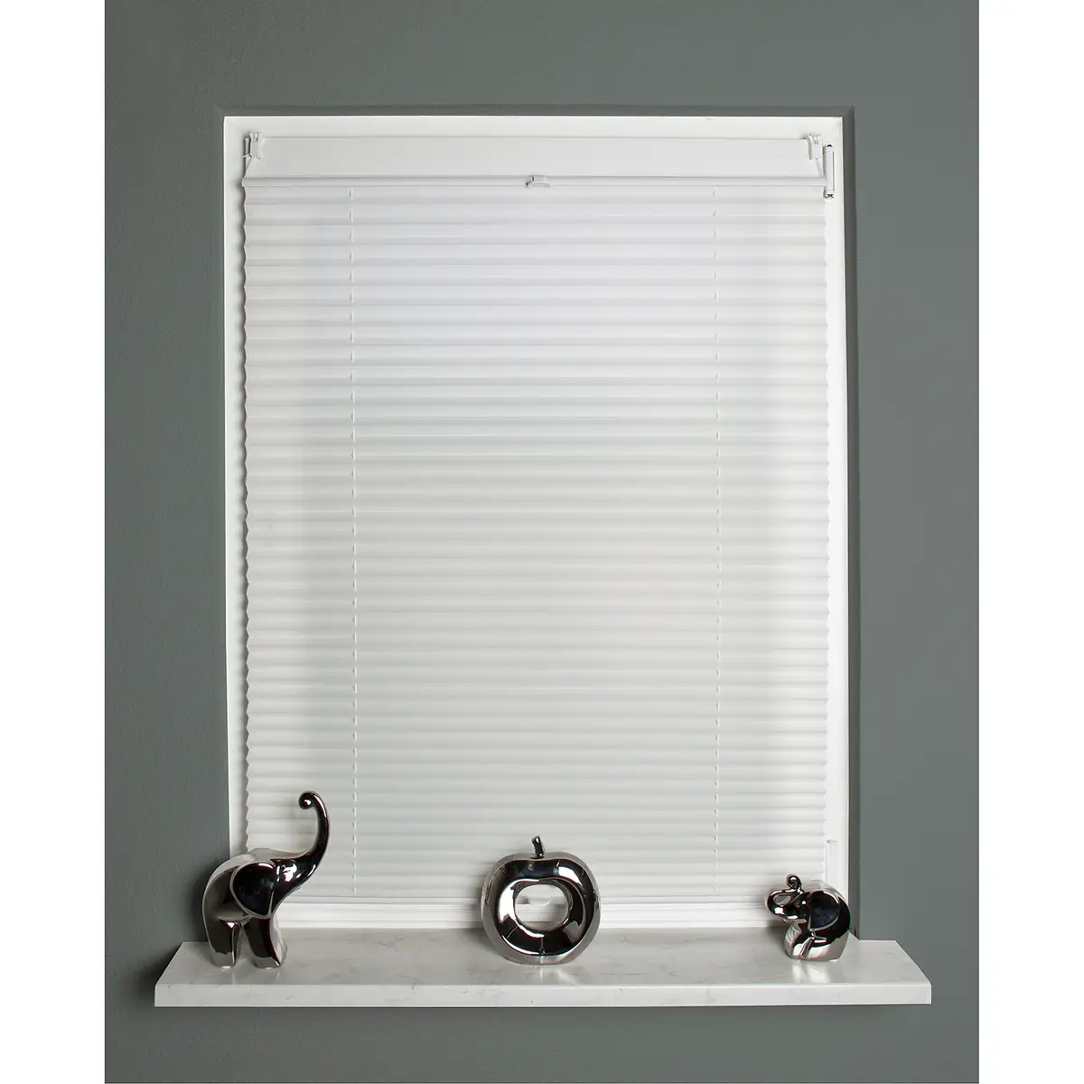 Plissee Terrats 90 x 130cm Weiß/Weiß | Weiß