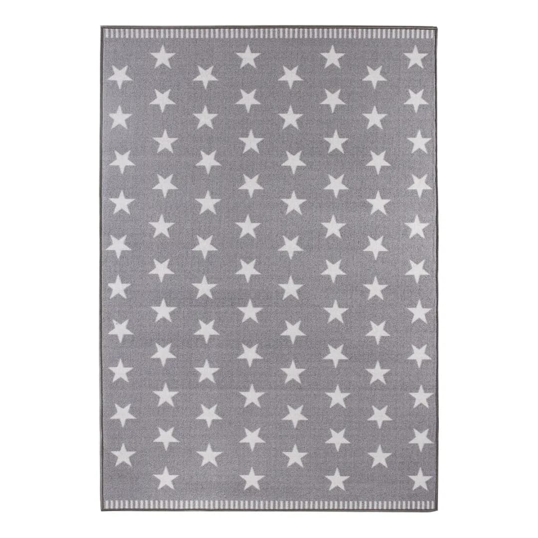 Teppich Sternhimmel Grau 133 x 190cm Kunstfaser | Grau