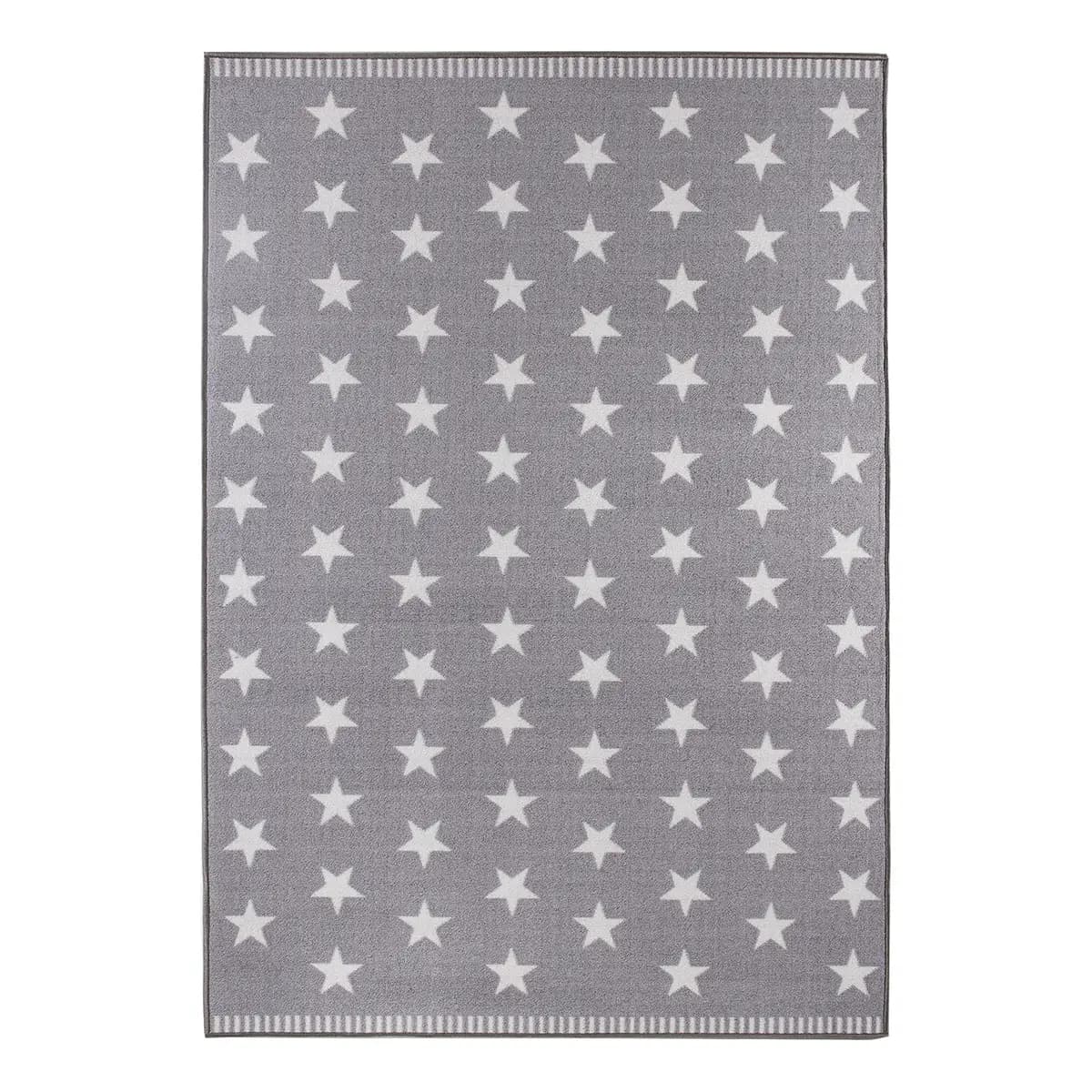 Teppich Sternhimmel Grau 133 x 190cm Kunstfaser | Grau