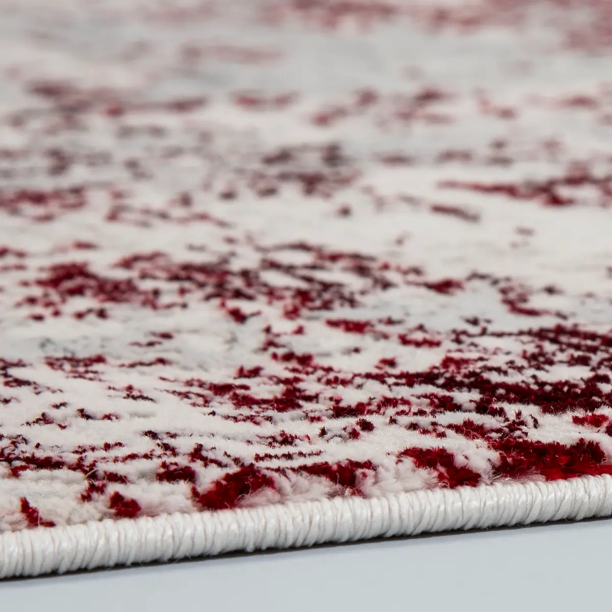 Kurzflorteppich Noa I Beige/Rot/Creme 133 x 190cm Webstoff