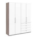 Falttürenschrank I 236cm Schublade rechts | Holztöne
