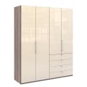 Falttürenschrank I 236cm Schublade rechts Braun/Grau/Trüffeleiche