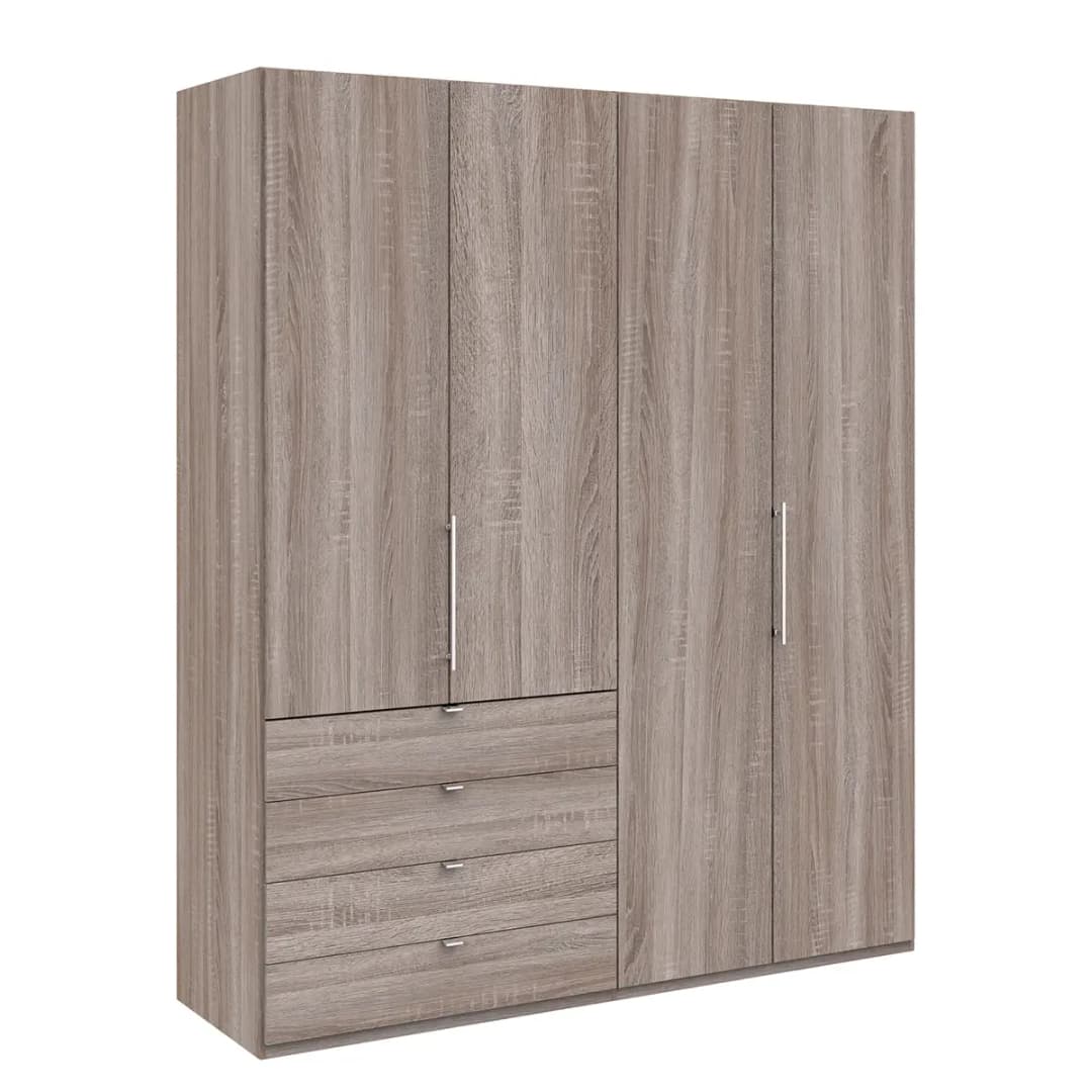 Falttürenschrank I 236cm Schublade links | Braun