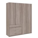 Falttürenschrank I 236cm Schublade links | Braun