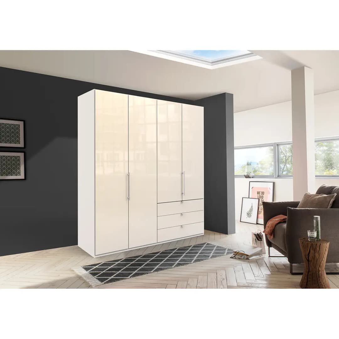 Falttürenschrank | Weiß