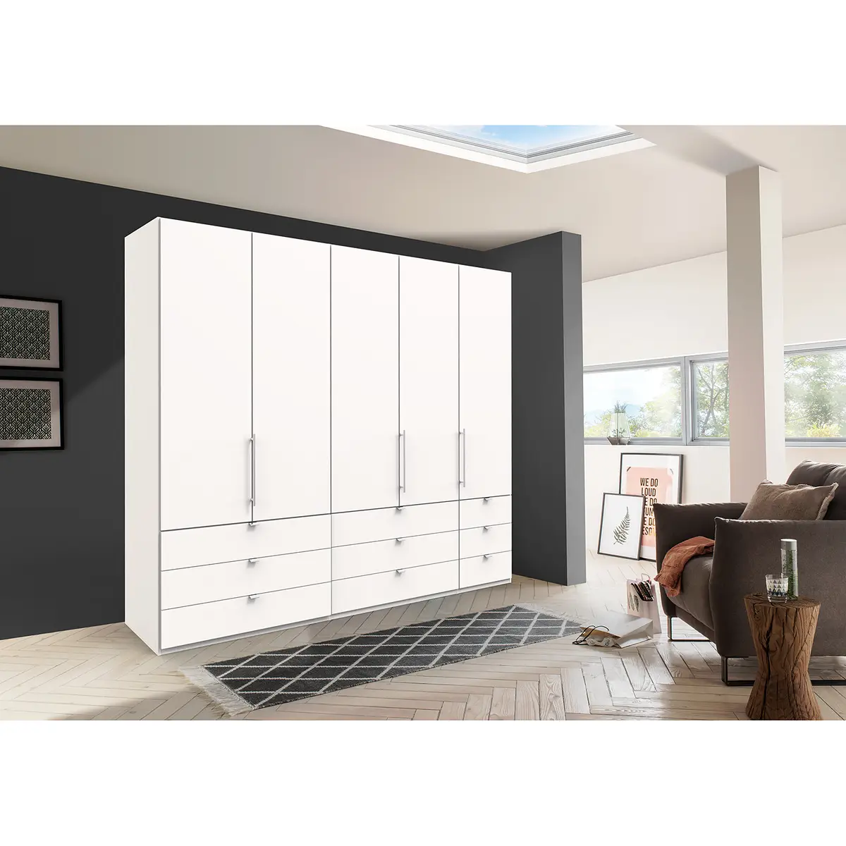 Falttürenschrank II | Weiß