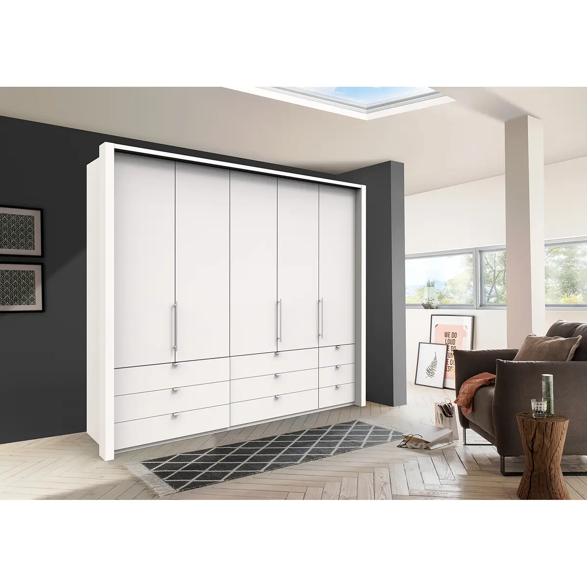 Falttürenschrank II | Weiß