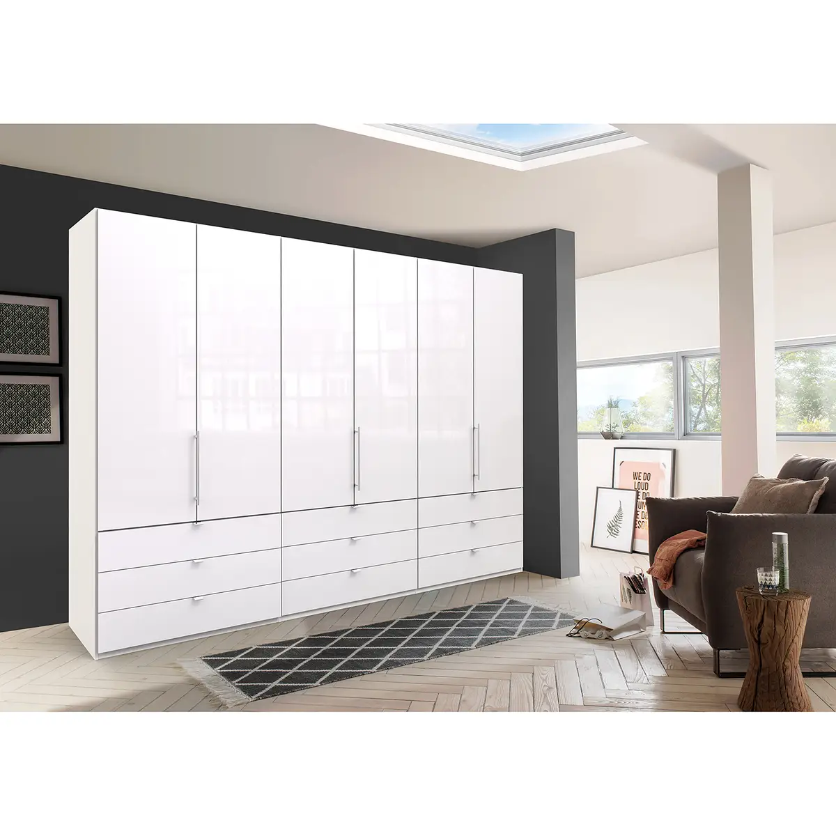 Falttürenschrank II | Weiß