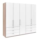 Falttürenschrank IV 250 x 216cm Schublade außen | Braun