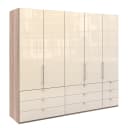 Falttürenschrank II 250 x 216cm Braun/Eiche Sägerau Dekor/Glas
