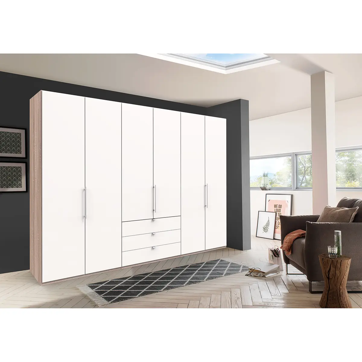 Falttürenschrank III 216cm | Braun