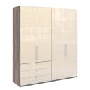 Falttürenschrank I 216cm Schublade links | Braun