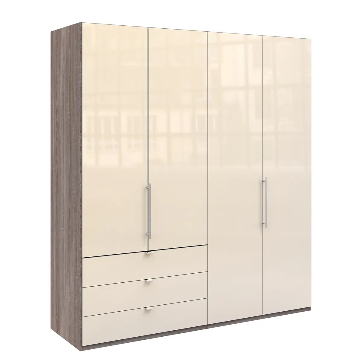 Falttürenschrank I 216cm Schublade links | Braun