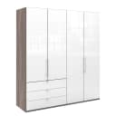 Falttürenschrank I 216cm Schublade links | Holztöne