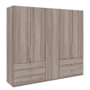 Falttürenschrank IV 250 x 216cm Schublade außen | Braun