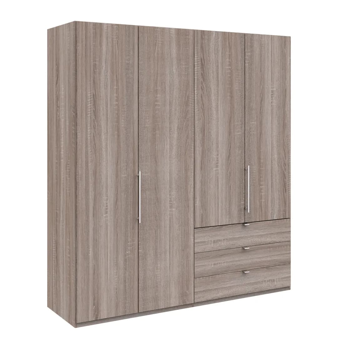 Falttürenschrank I 216cm Schublade rechts | Braun
