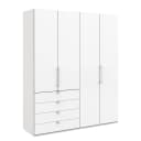 Falttürenschrank I 236cm Schublade links Weiß/Weiß | Weiß