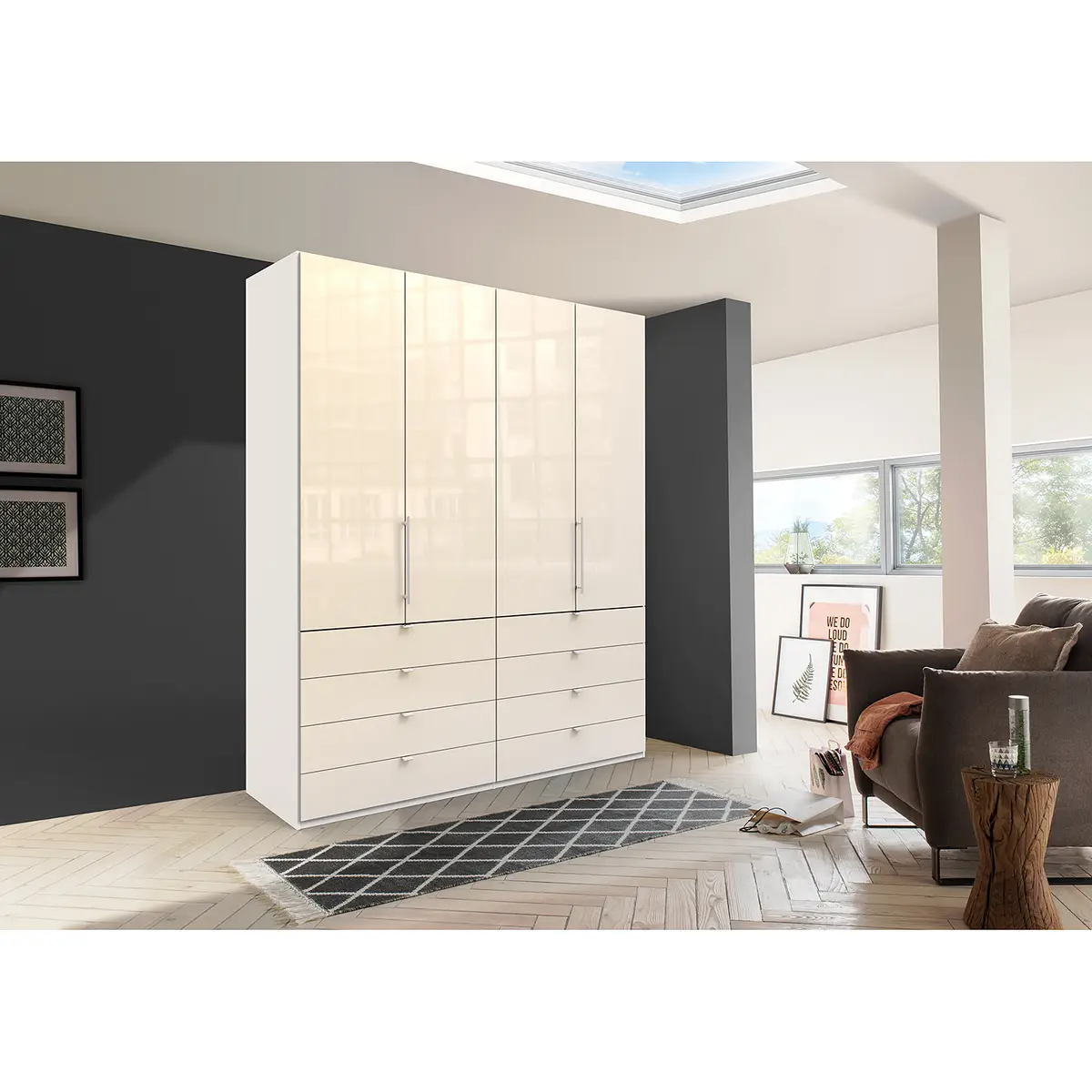Falttürenschrank II | Weiß