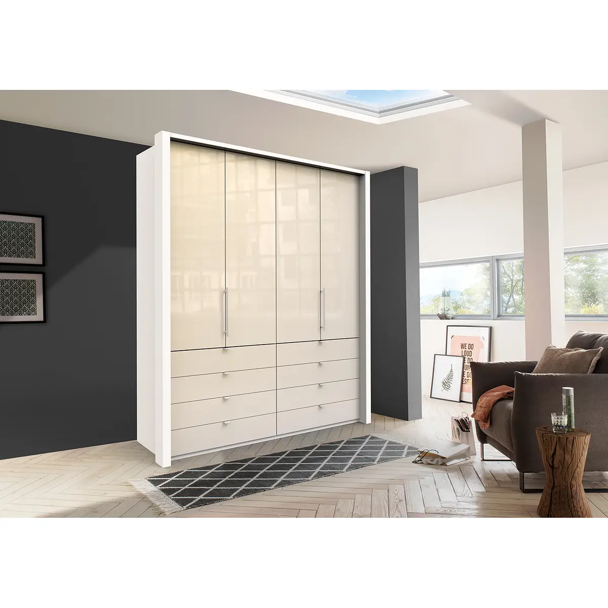 Falttürenschrank II | Weiß