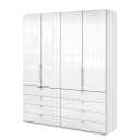 Falttürenschrank II 200 x 236cm Weiß/Alpinweiß/Glas Weiß | Weiß