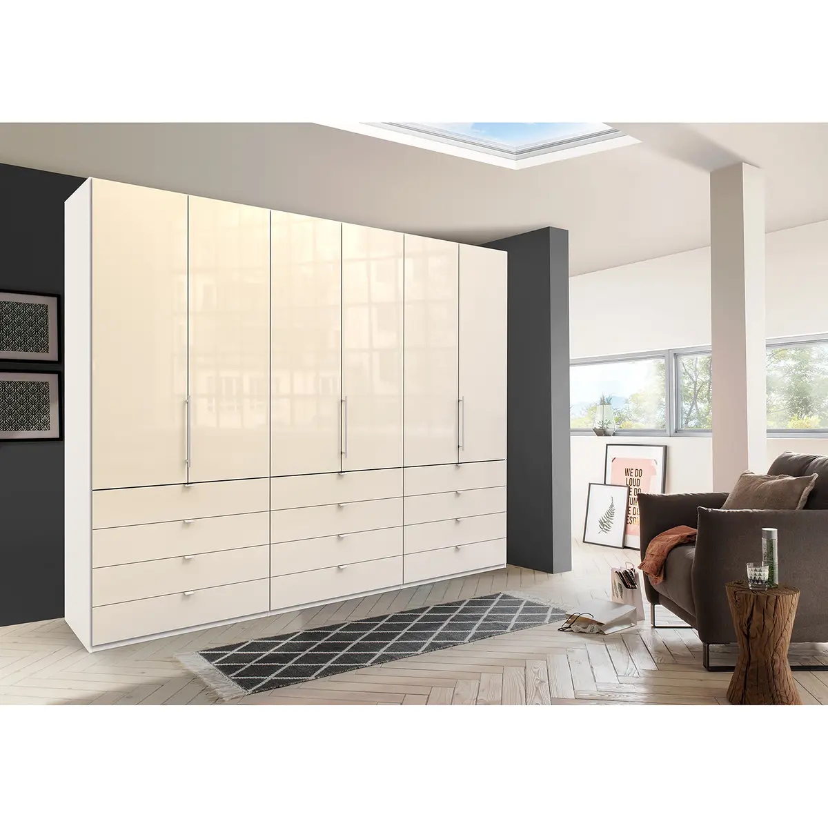 Falttürenschrank II | Weiß