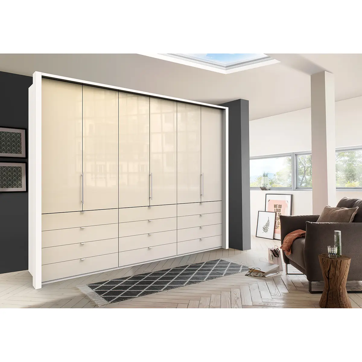 Falttürenschrank II | Weiß