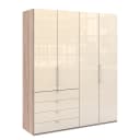 Falttürenschrank I 236cm Schublade links Braun/Eiche Sägerau | Braun