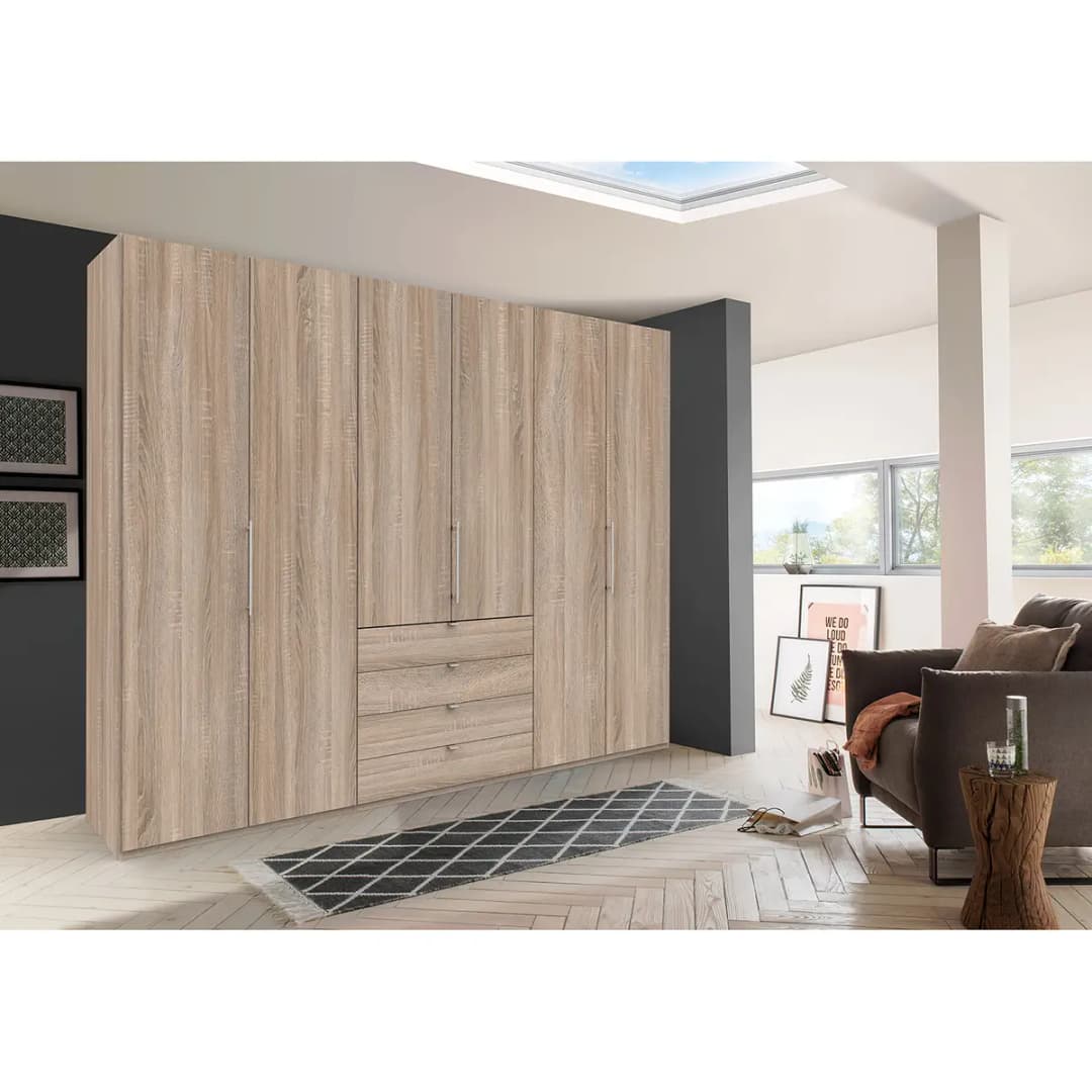 Falttürenschrank III 236cm Braun/Eiche Sägerau Dekor ohne | Braun