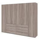 Falttürenschrank IV 300 x 236cm Schublade mittig | Braun