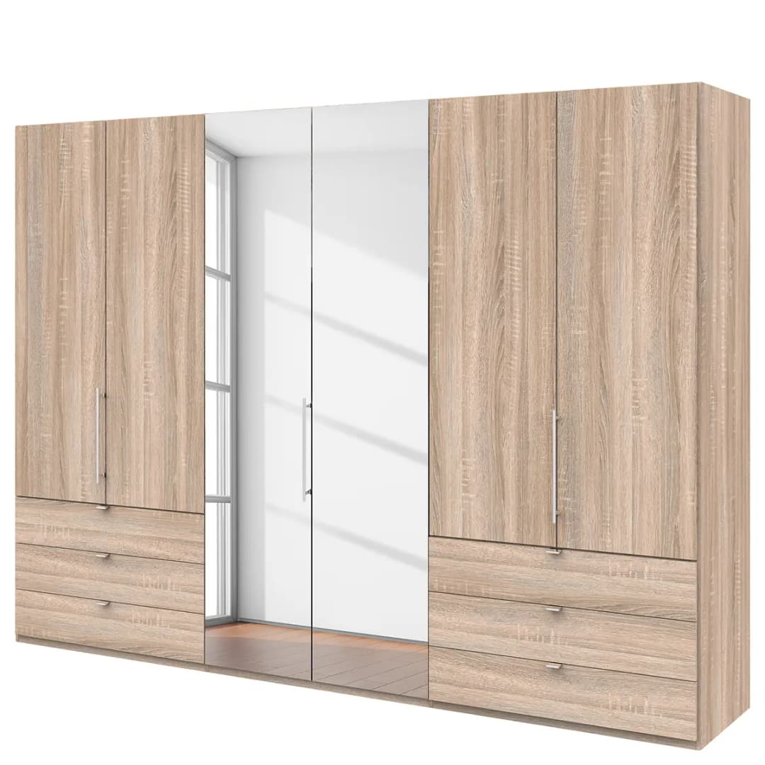 Falttürenschrank V 216cm Braun/Eiche Sägerau Dekor | Holztöne
