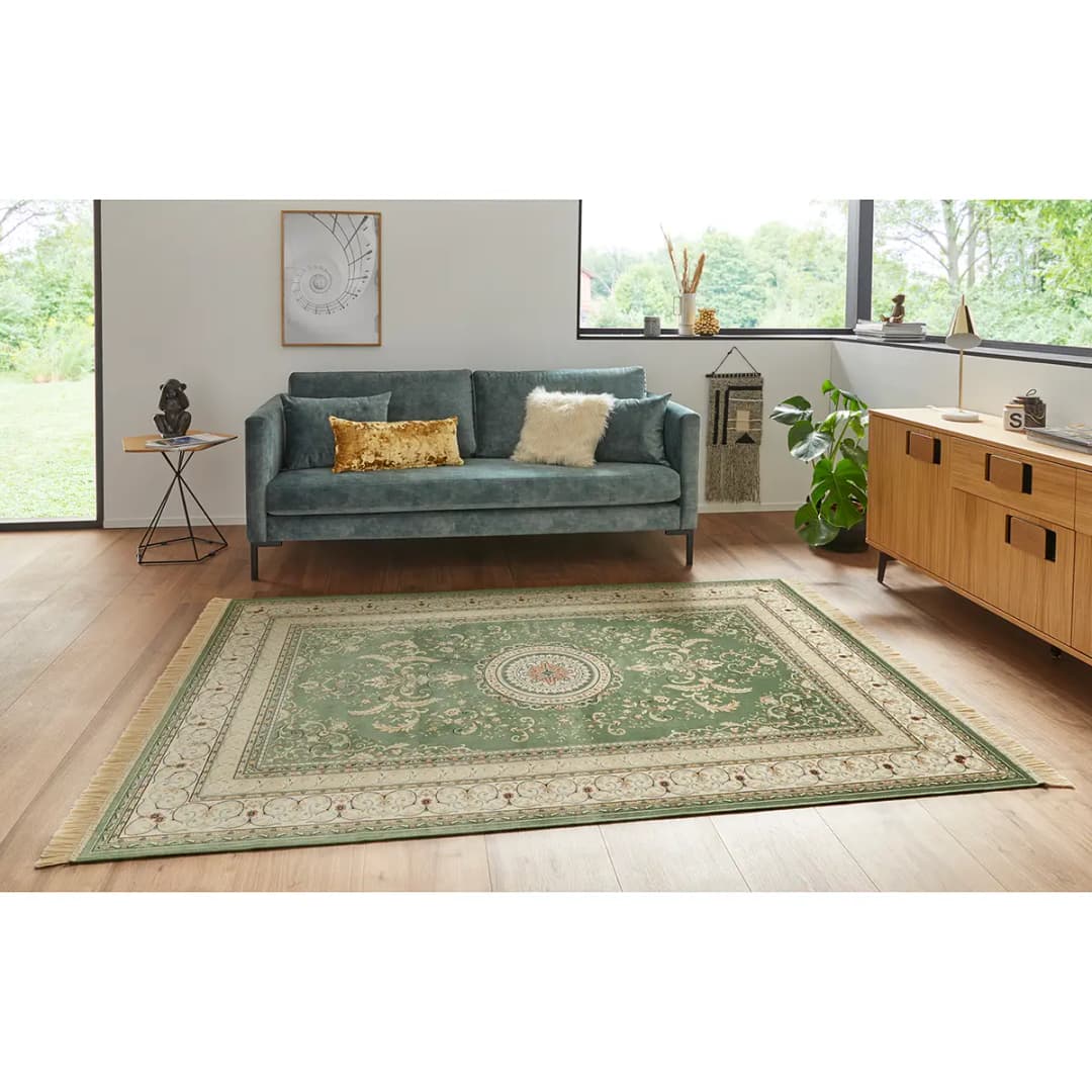Kurzflorteppich Antik Meira Grün/Grün 195 x 300cm | Grün