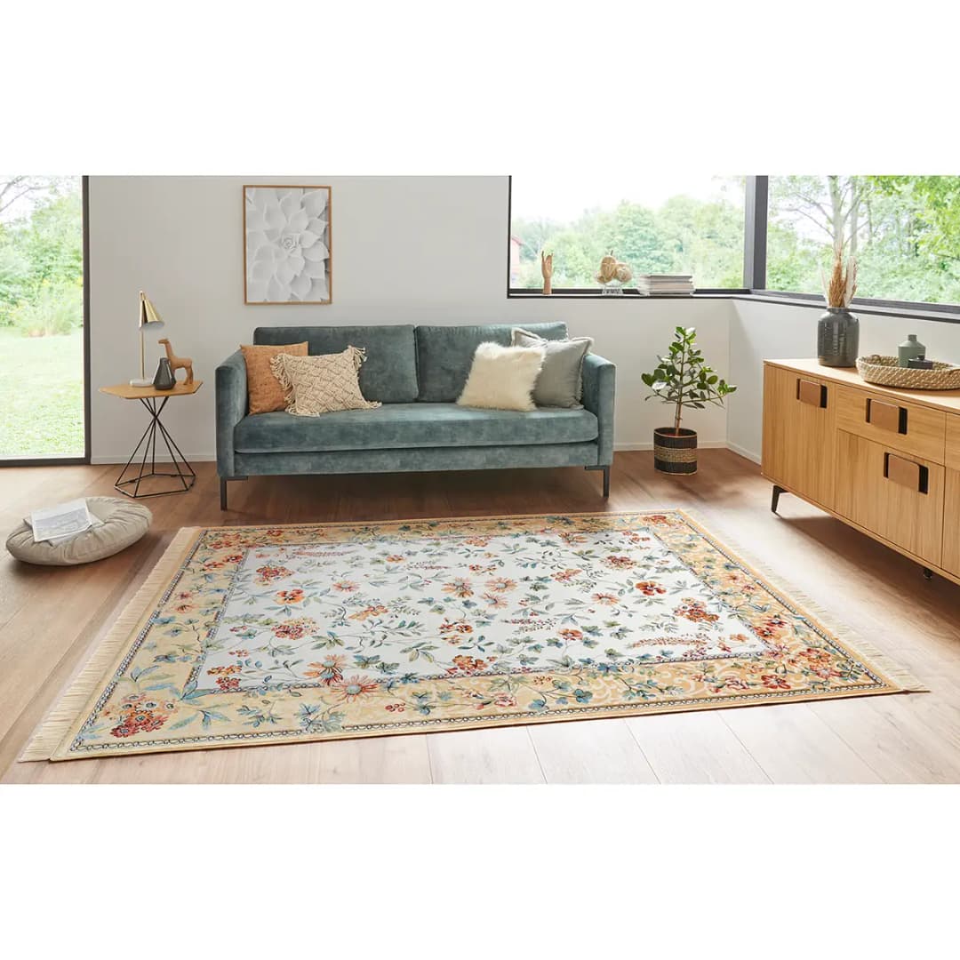 Kurzflorteppich Oriental Flowers Beige/Beige 195 x 300cm