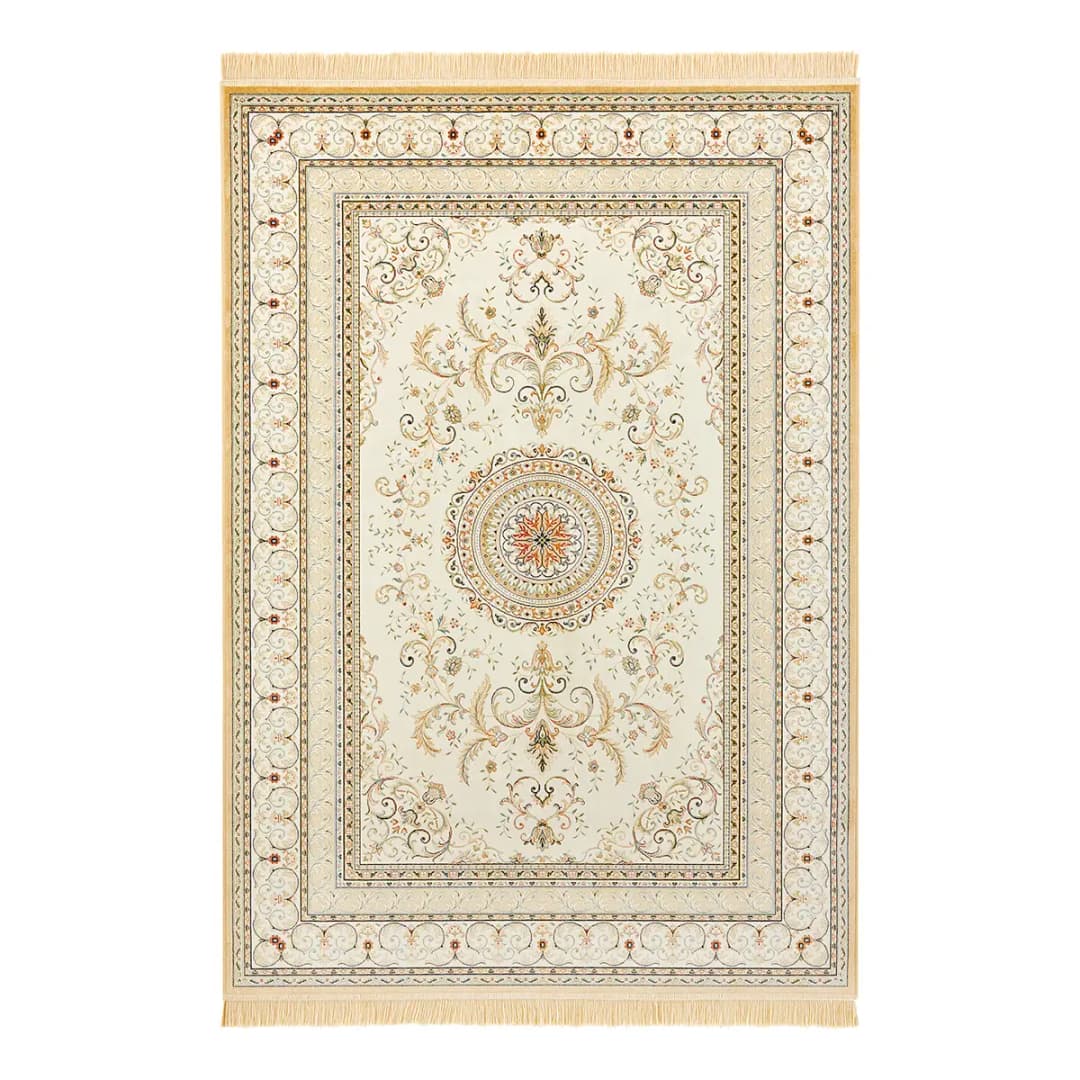 Kurzflorteppich Antik Meira Beige/Creme 95 x 140cm Webstoff