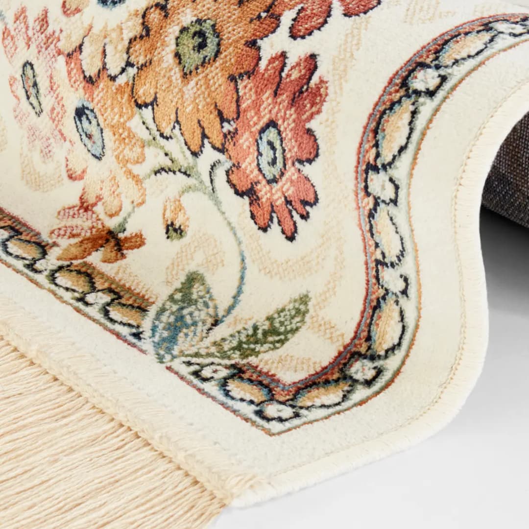 Kurzflorteppich Oriental Flowers Beige/Creme 95 x 140cm | Beige