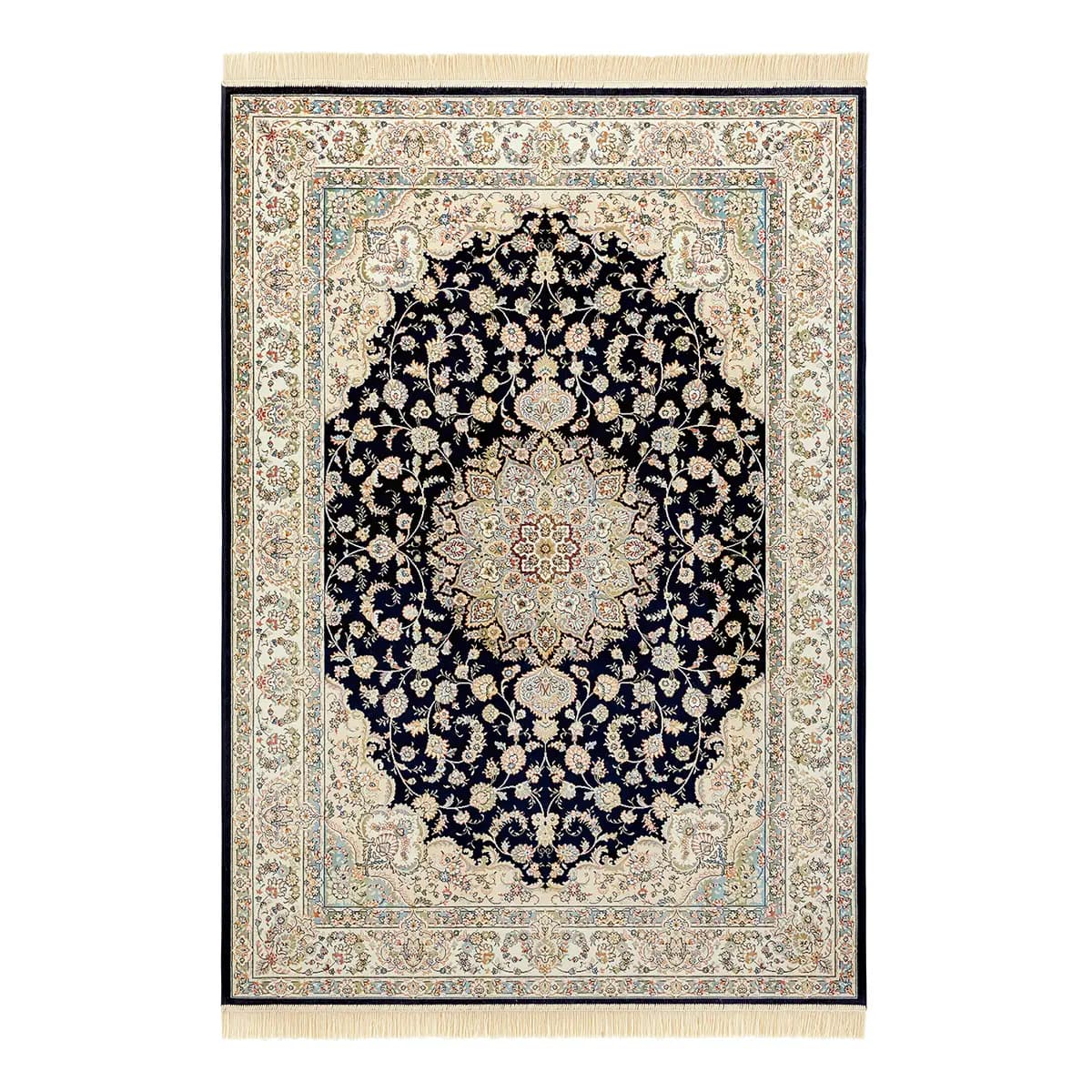 Kurzflorteppich Antik Nain Multicolor/Dunkelblau 160 x 230cm
