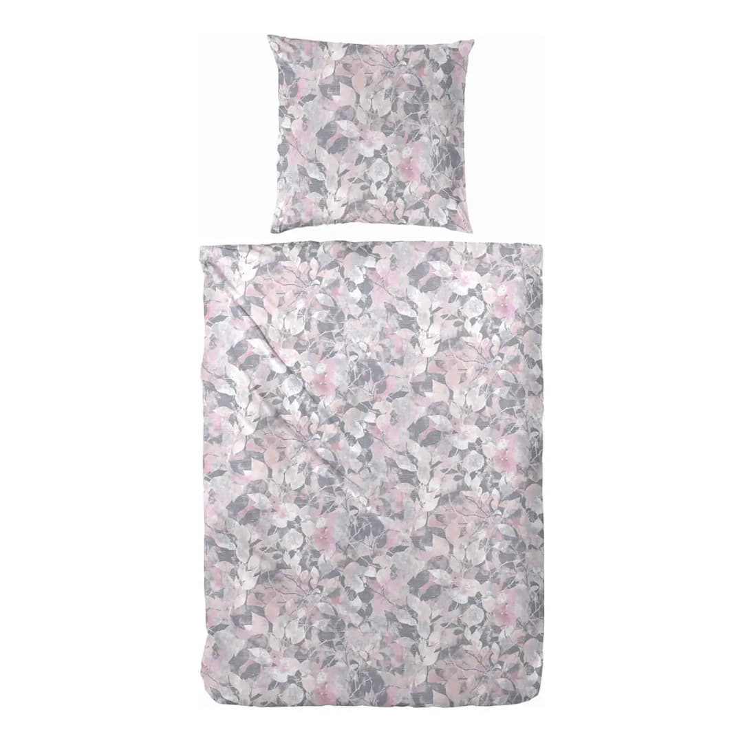 Mako-Satin-Bettwäsche Autumn Leave | Grau