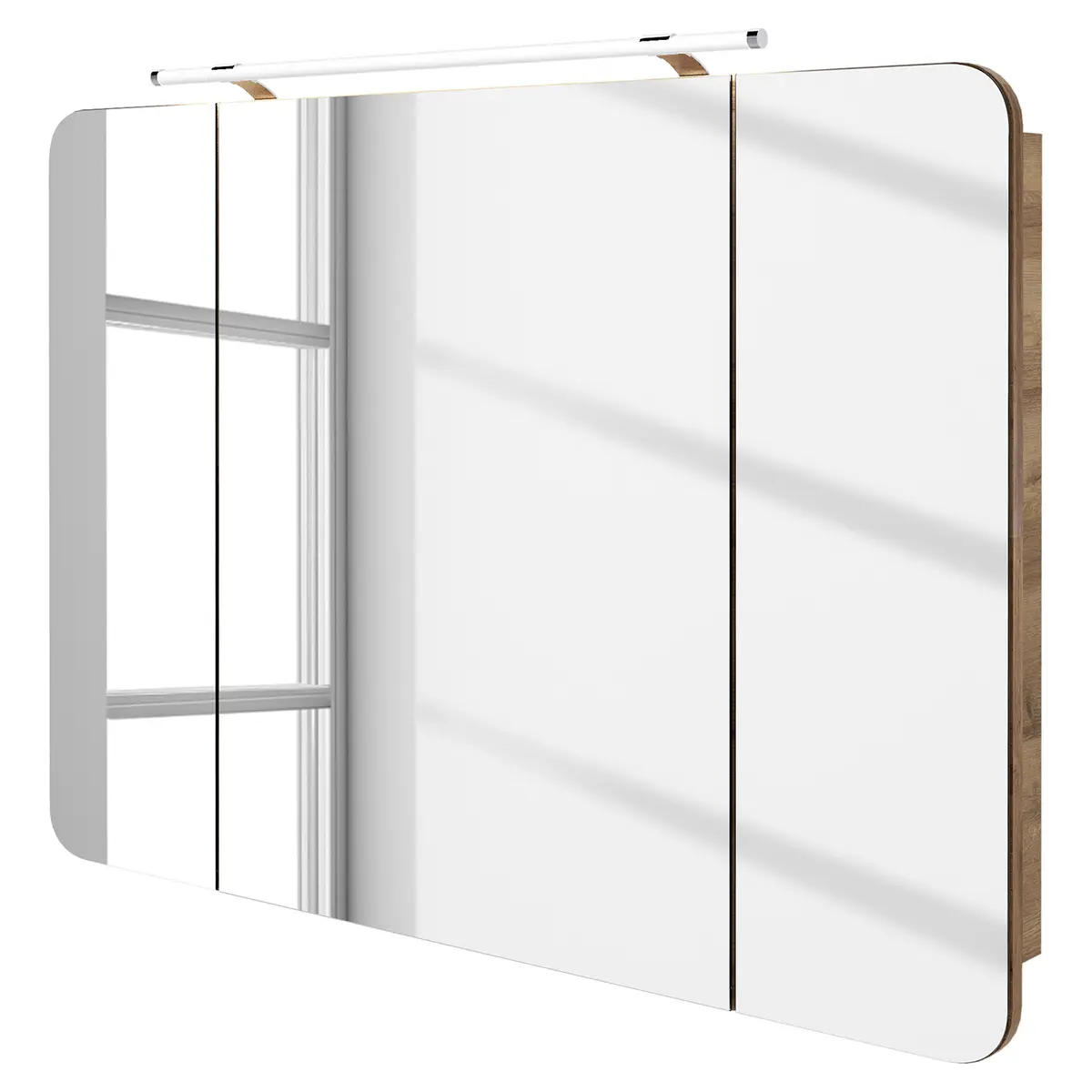 Spiegelschrank Milano 110cm Braun/Asteiche Dekor | Braun