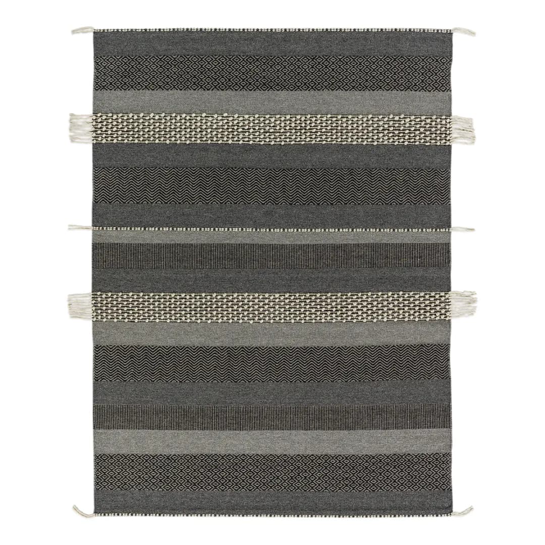 Teppich Botana III Grau/Dunkelgrau 140 x 200cm Wolle | Grau