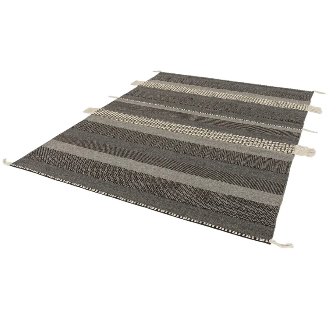 Teppich Botana III Grau/Dunkelgrau 170 x 240cm Wolle | Grau