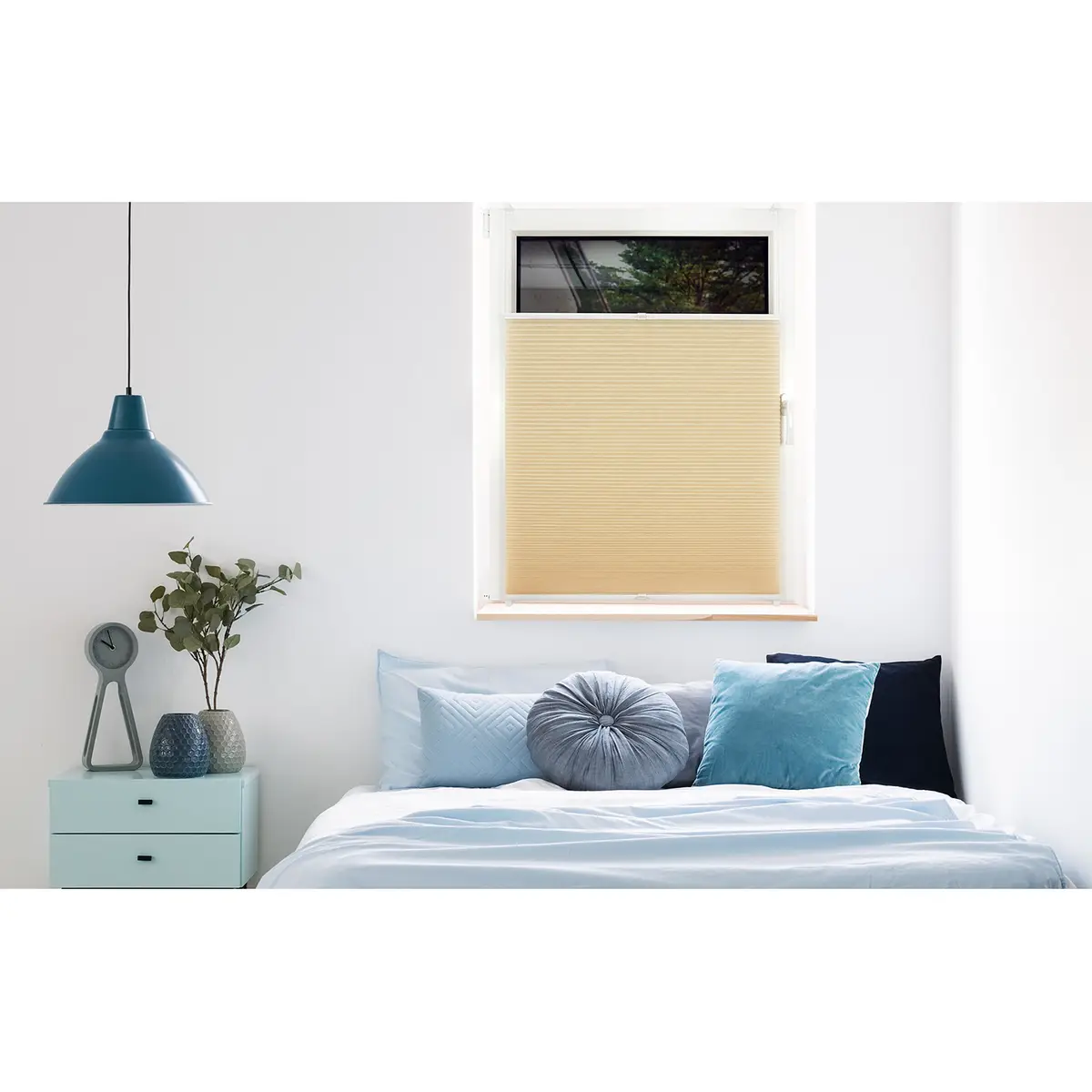 Waben-Plissee Klemmfix | Beige