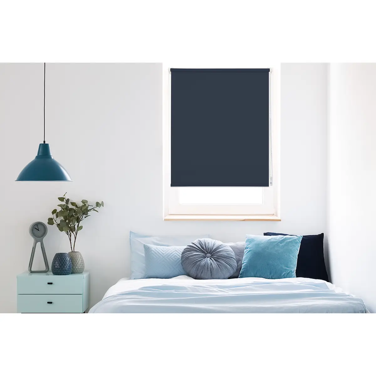 Klemmfix Rollo Blickdicht | Blau