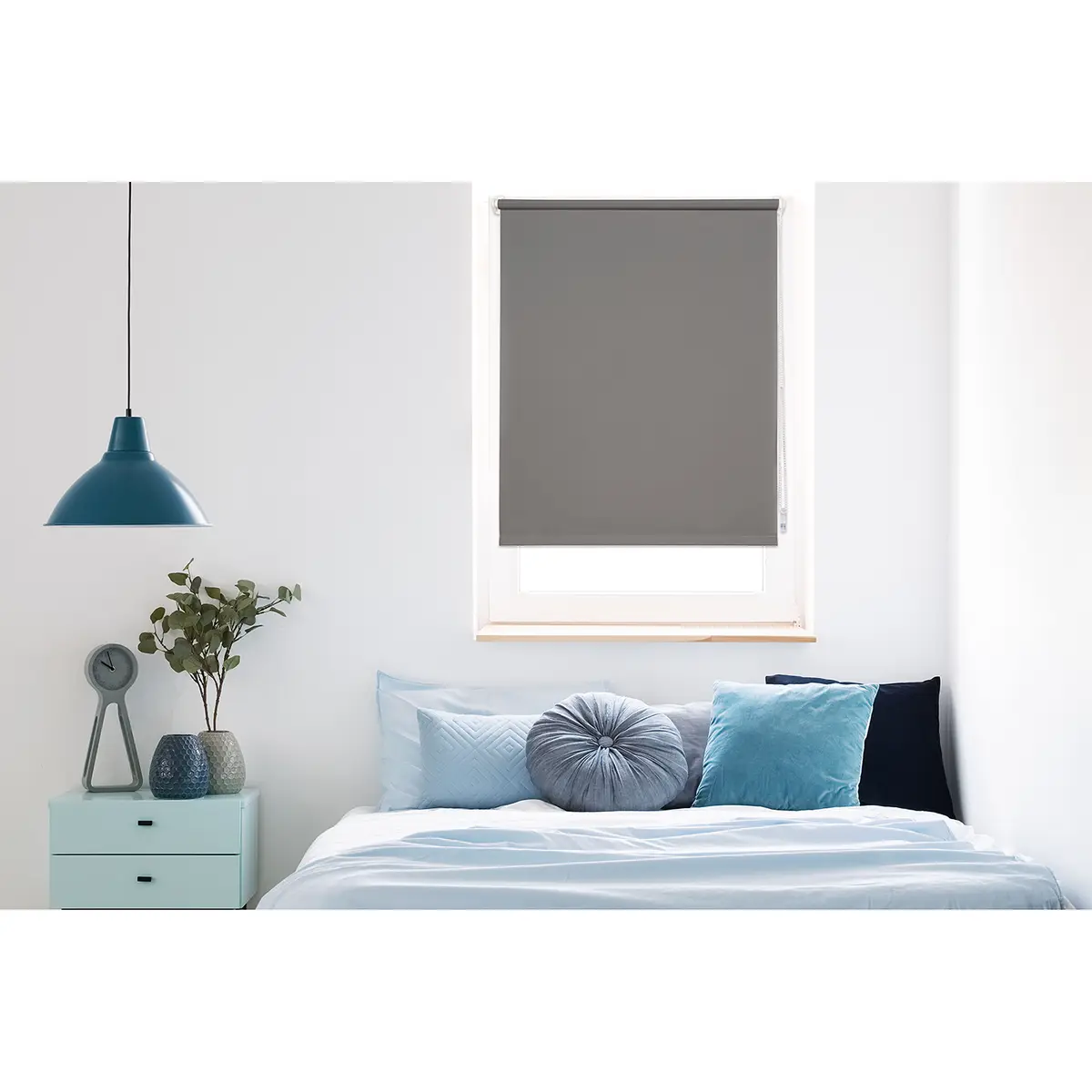 Klemmfix Rollo Blickdicht | Grau