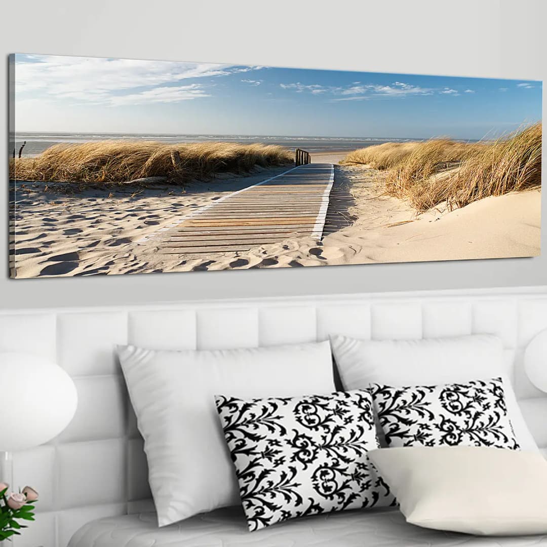 Wandbild Wilder Strand | Blau