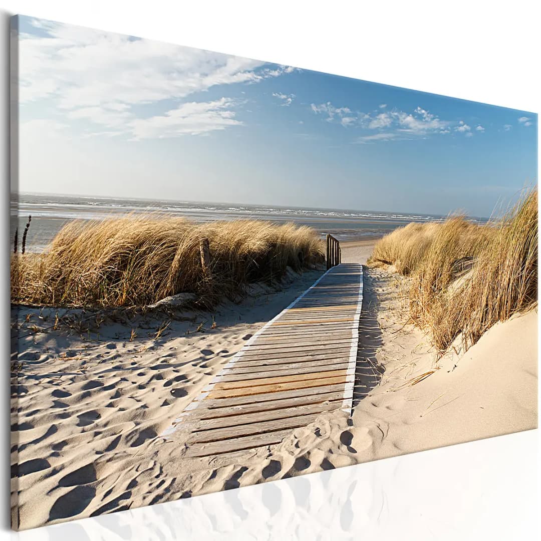 Wandbild Wilder Strand | Blau
