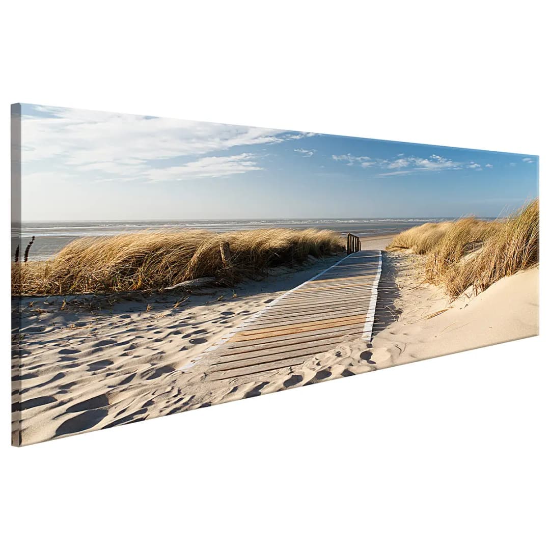 Acrylglasbild Wild Beach Acrylglas Blau 135 x 45cm | Blau